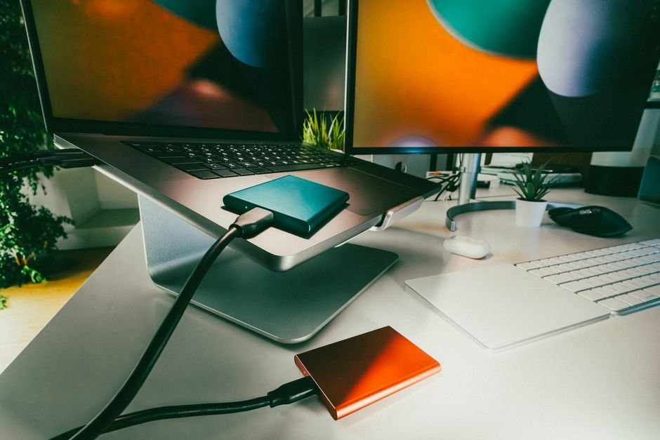 External NVMe SSD connected via USB-C