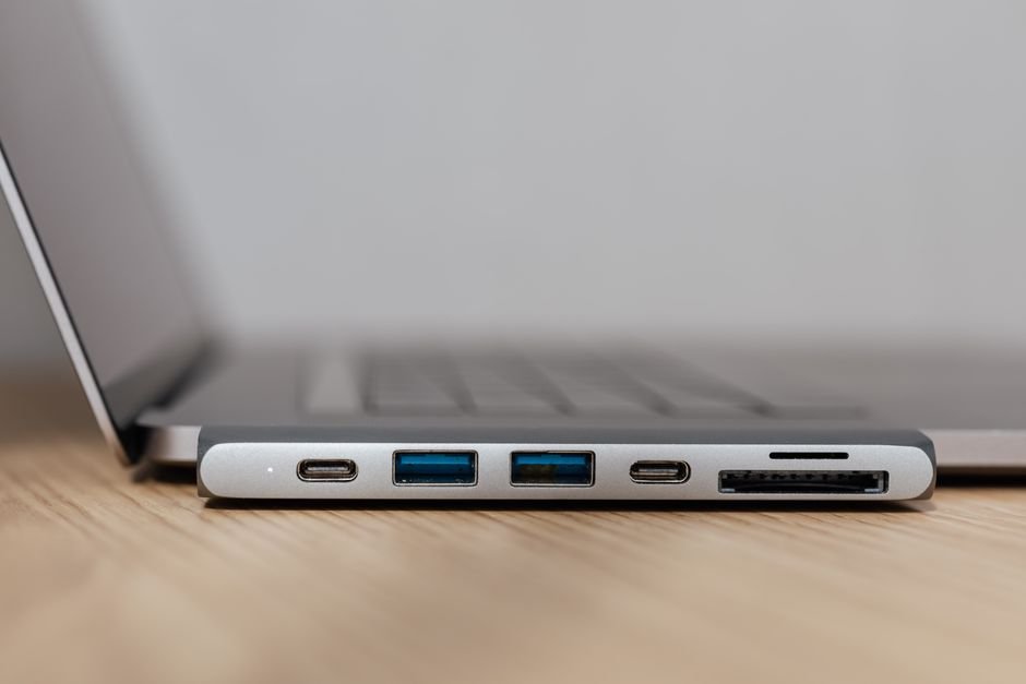 USB-C port on a laptop