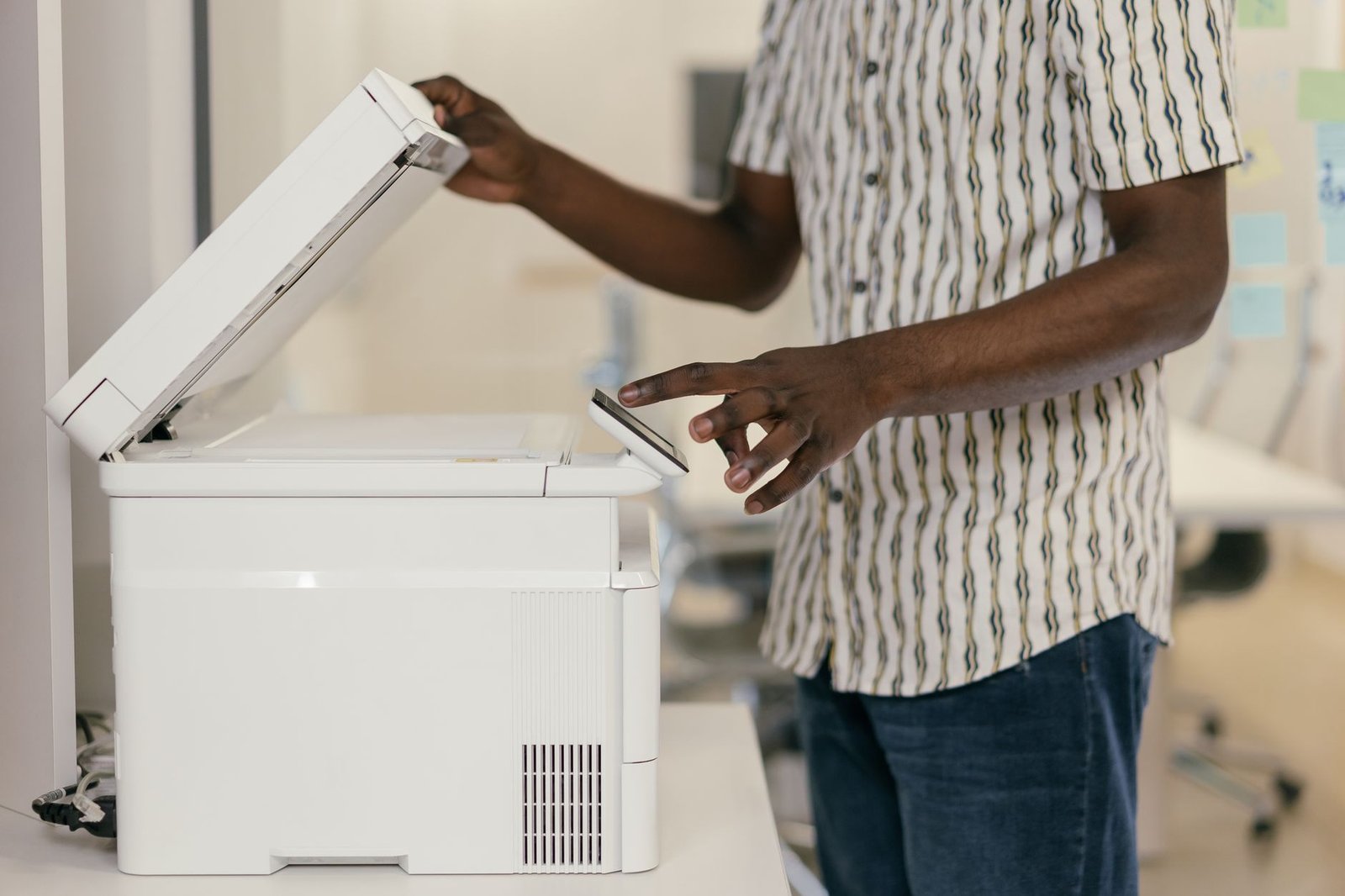 Person using a copier/printer