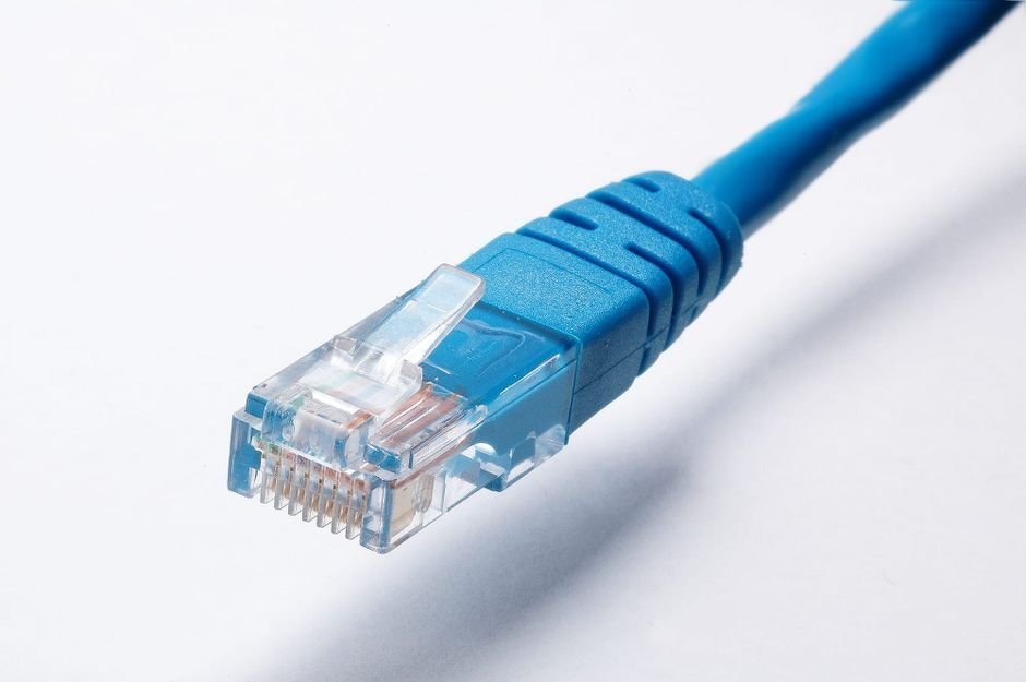 Ethernet cable connecting a workstation to the network for KMS activation